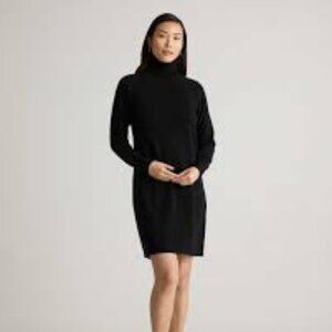 NWT Quince Mongolian Cashmere Turtleneck Sweater Dress - Medium - Black